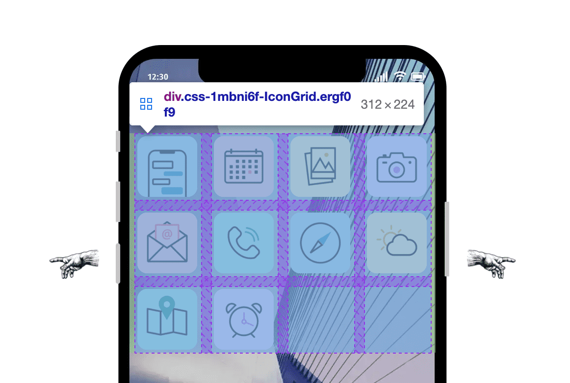 grid layout on phone